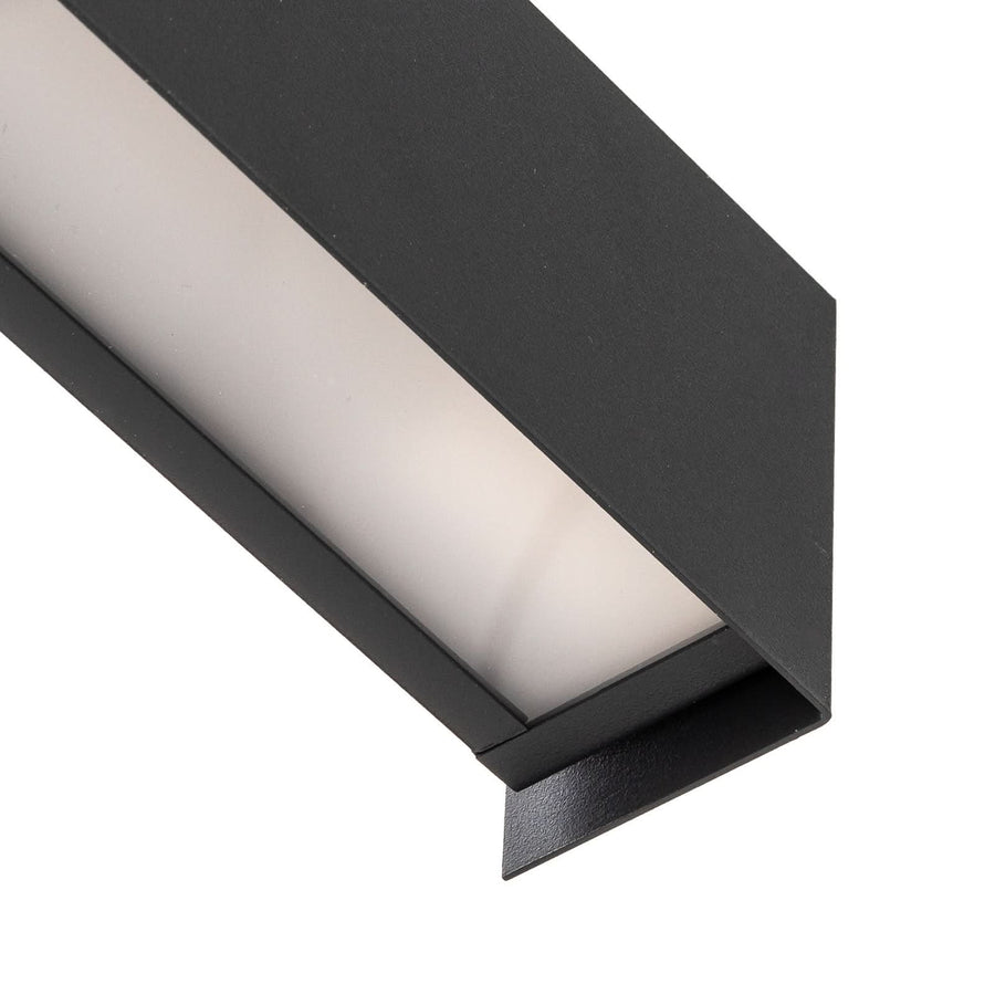 Applique murale Straight XS en acier, noir, hauteur 7 cm