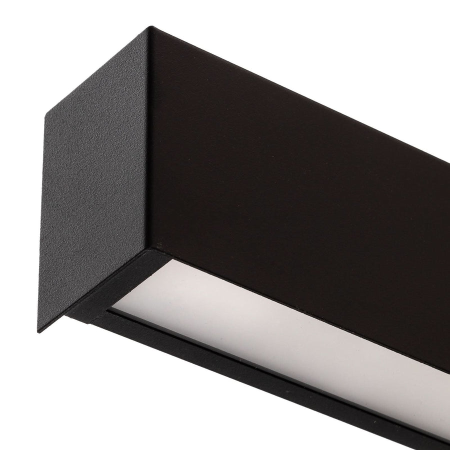 Applique murale Straight S en acier, noir, hauteur 7 cm