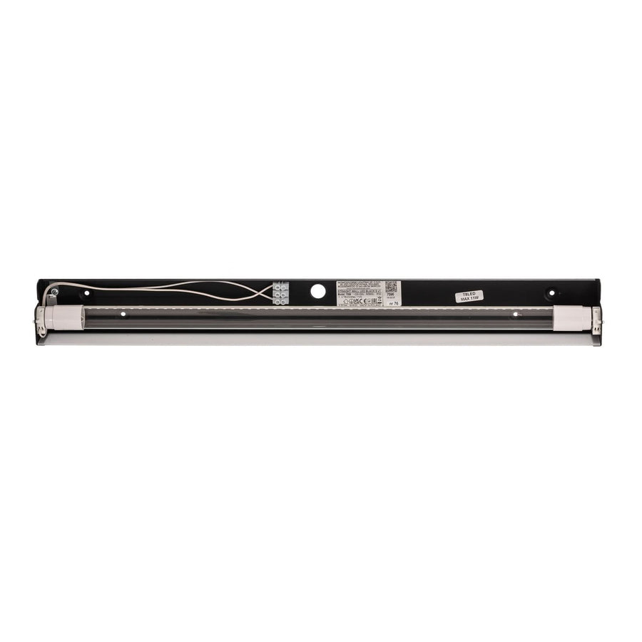 Applique murale Straight S en acier, noir, hauteur 7 cm