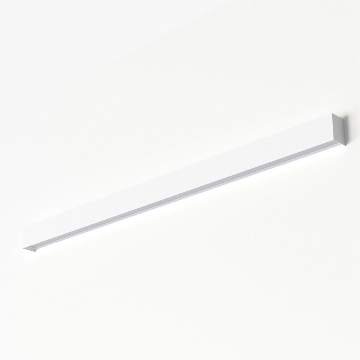 Applique murale Straight L en acier, blanc, hauteur 7 cm