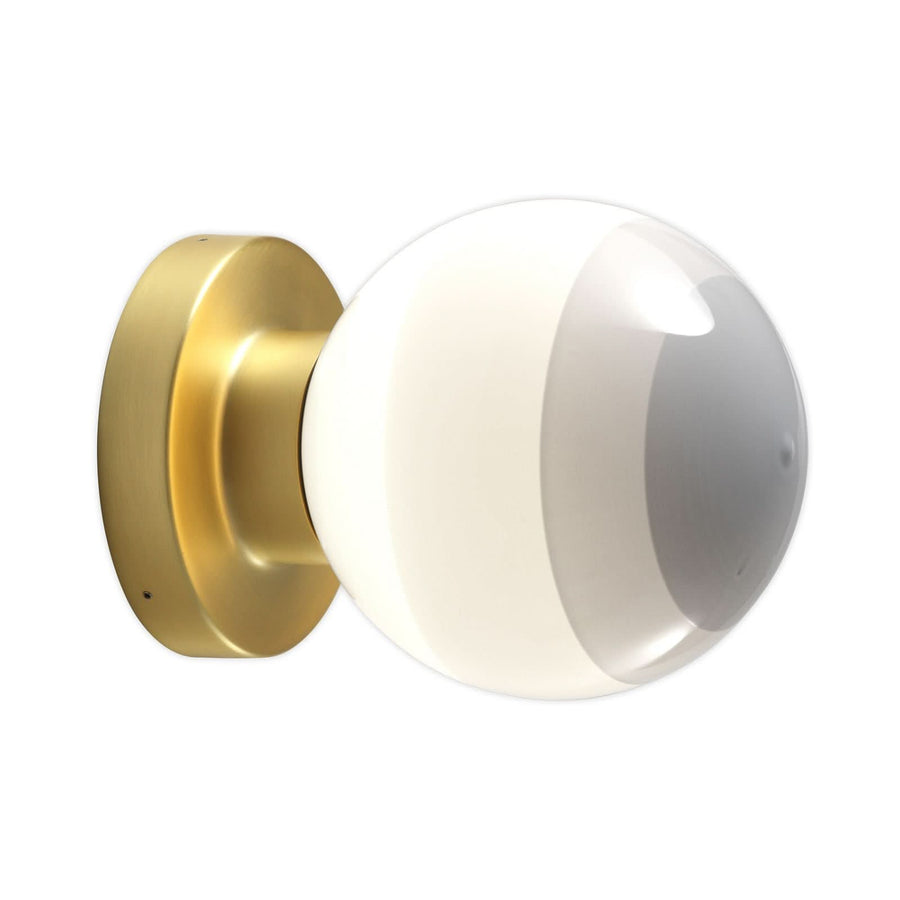 Applique murale LED Dipping Light A2 en verre, blanc et laiton, Ø 12,5 cm, 2700 K, 5,7 W