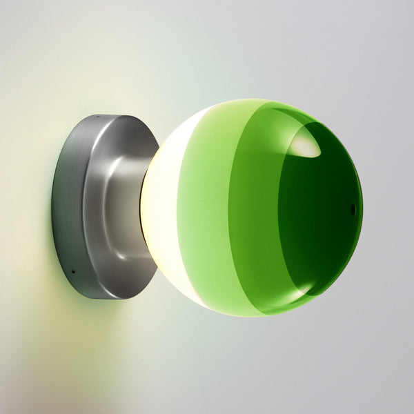 Applique murale LED Dipping Light A2 en verre, vert et graphite, Ø 12,5 cm