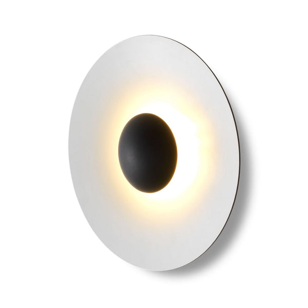Applique murale LED Ginger 20C en aluminium, noir et blanc, Ø 19,5 cm