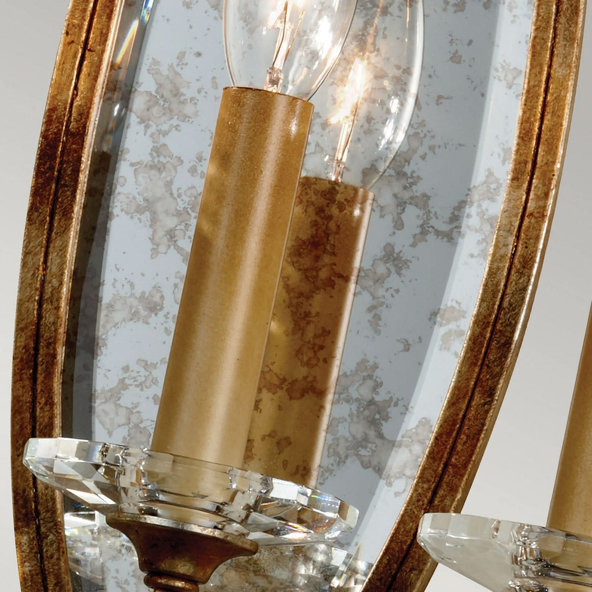 Applique murale Valentina en verre, bronze et transparent, 3 lumières, hauteur 48,4 cm