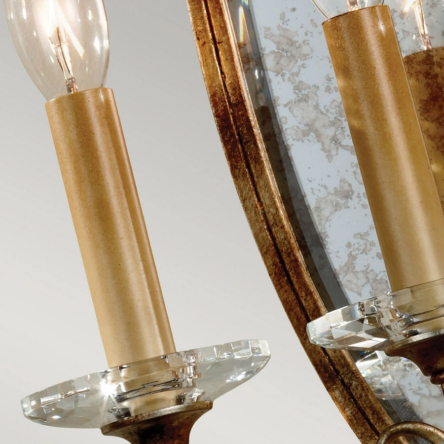 Applique murale Valentina en verre, bronze et transparent, 3 lumières, hauteur 48,4 cm