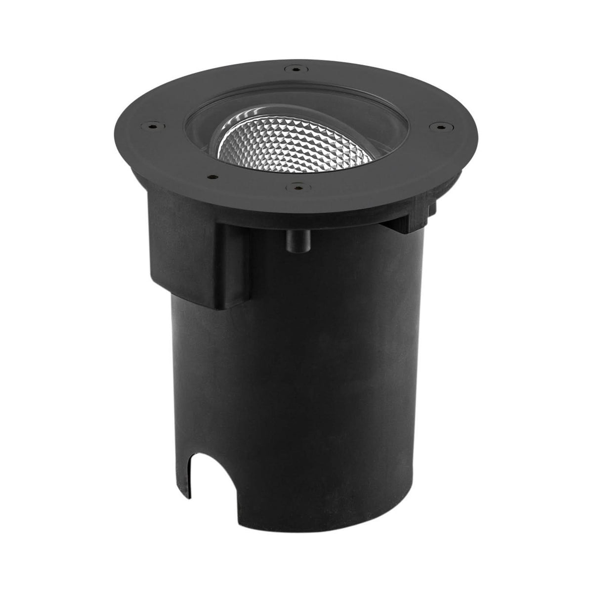 Spot encastré de sol d'extérieur LED Pentola en verre, anthracite et transparent, Ø 18 cm