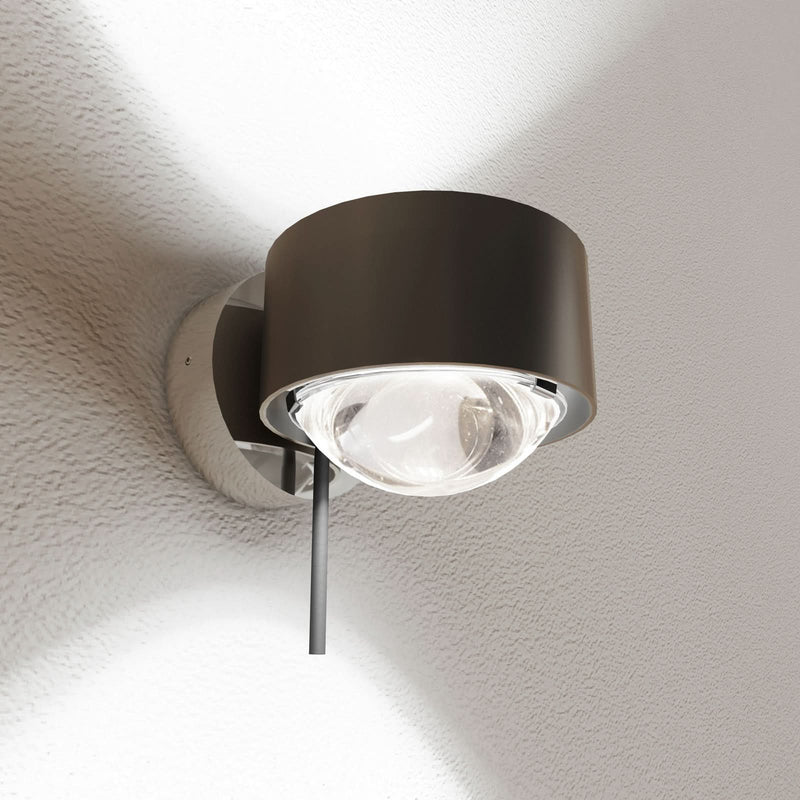 Applique murale LED Puk! 80 Wall en verre, marron foncé et chromé, hauteur 6,5 cm