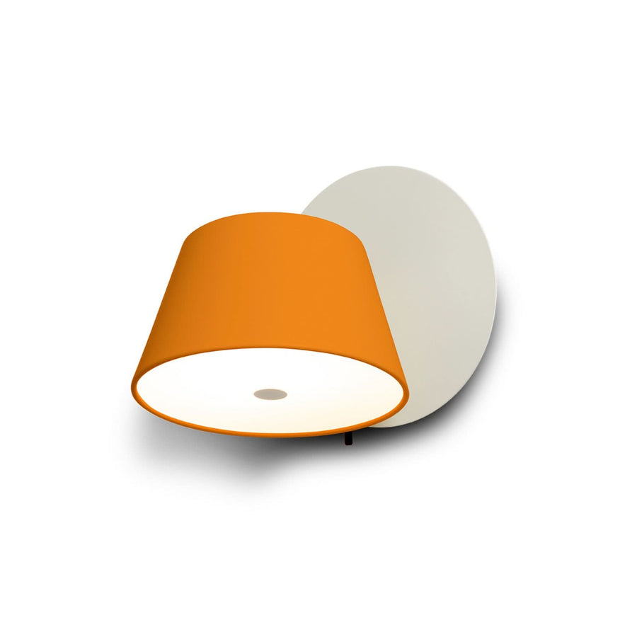 Applique murale Tam Tam 1 en aluminium, blanc mat et orange mat, hauteur 22 cm