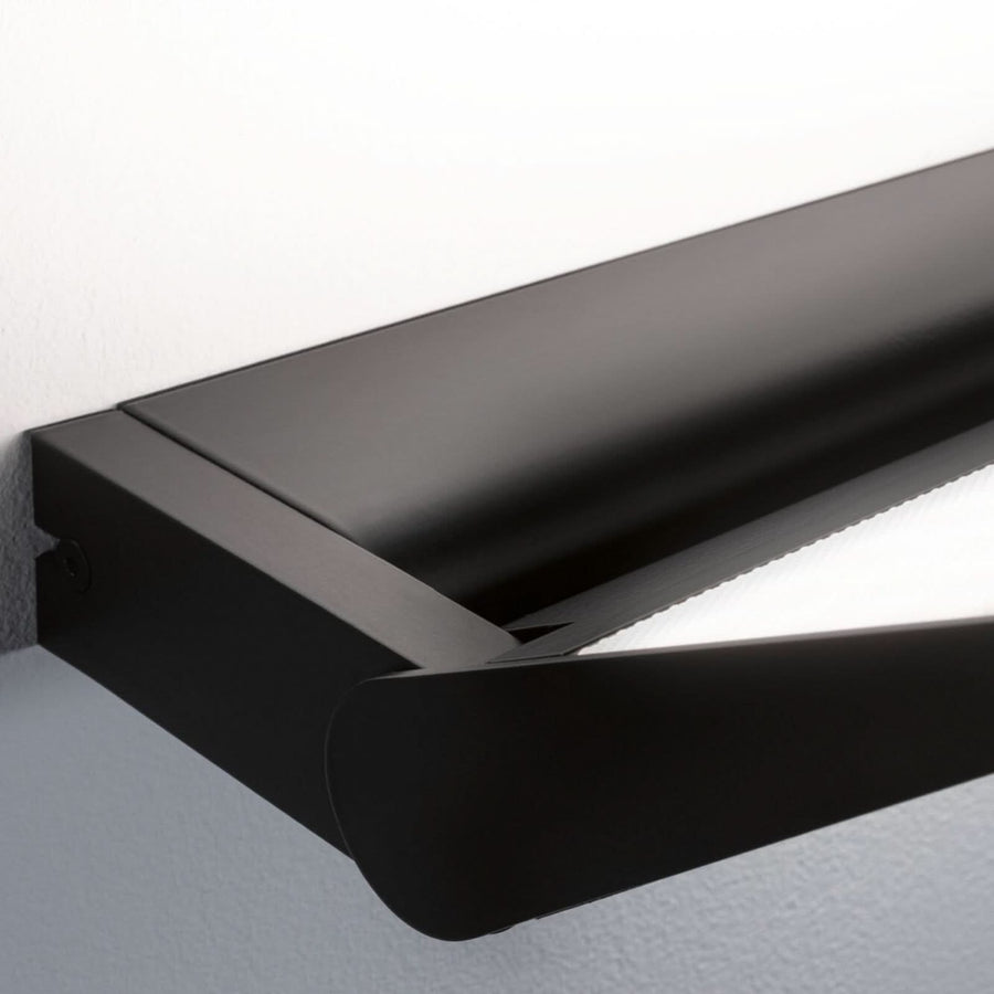 Applique murale LED Ranva en aluminium, noir mat, hauteur 3,3 cm