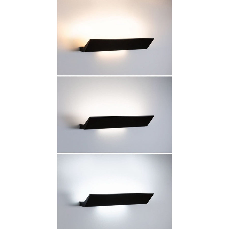 Applique murale LED Ranva en aluminium, noir mat, hauteur 3,3 cm