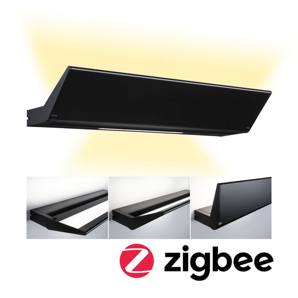 Applique murale LED Ranva en aluminium, noir mat, hauteur 3,3 cm