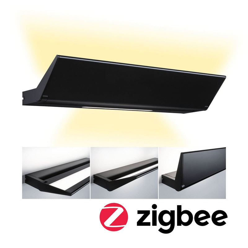 Applique murale LED Ranva en aluminium, noir mat, hauteur 3,3 cm