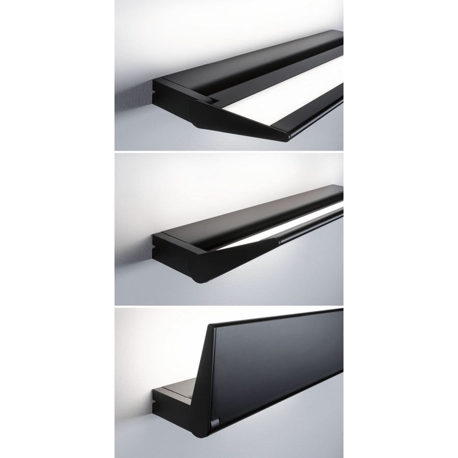 Applique murale LED Ranva en aluminium, noir mat, hauteur 3,3 cm