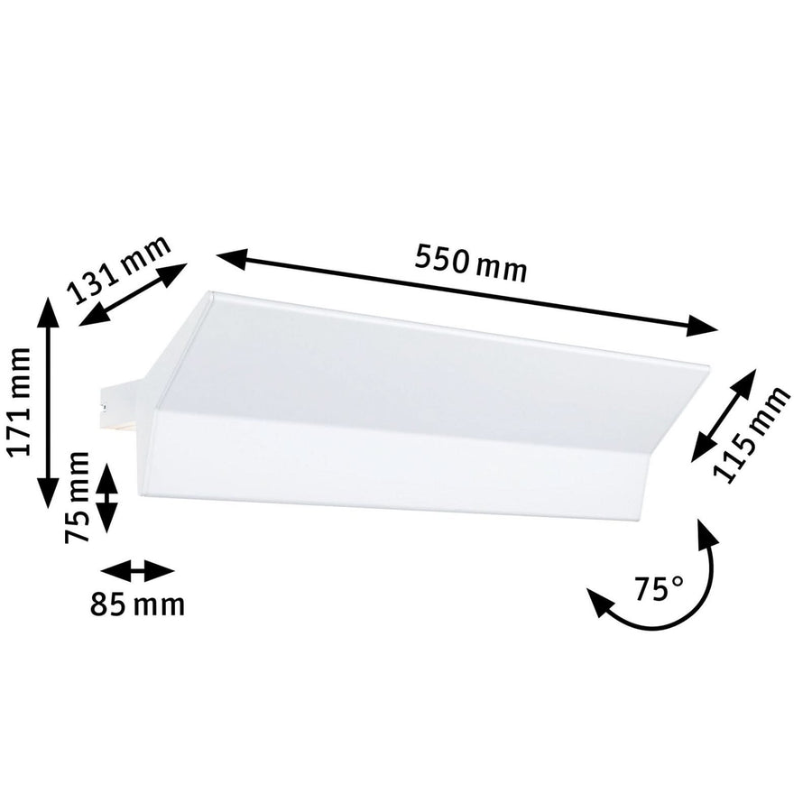 Applique murale LED Stine en aluminium, blanc mat, hauteur 17,1 cm