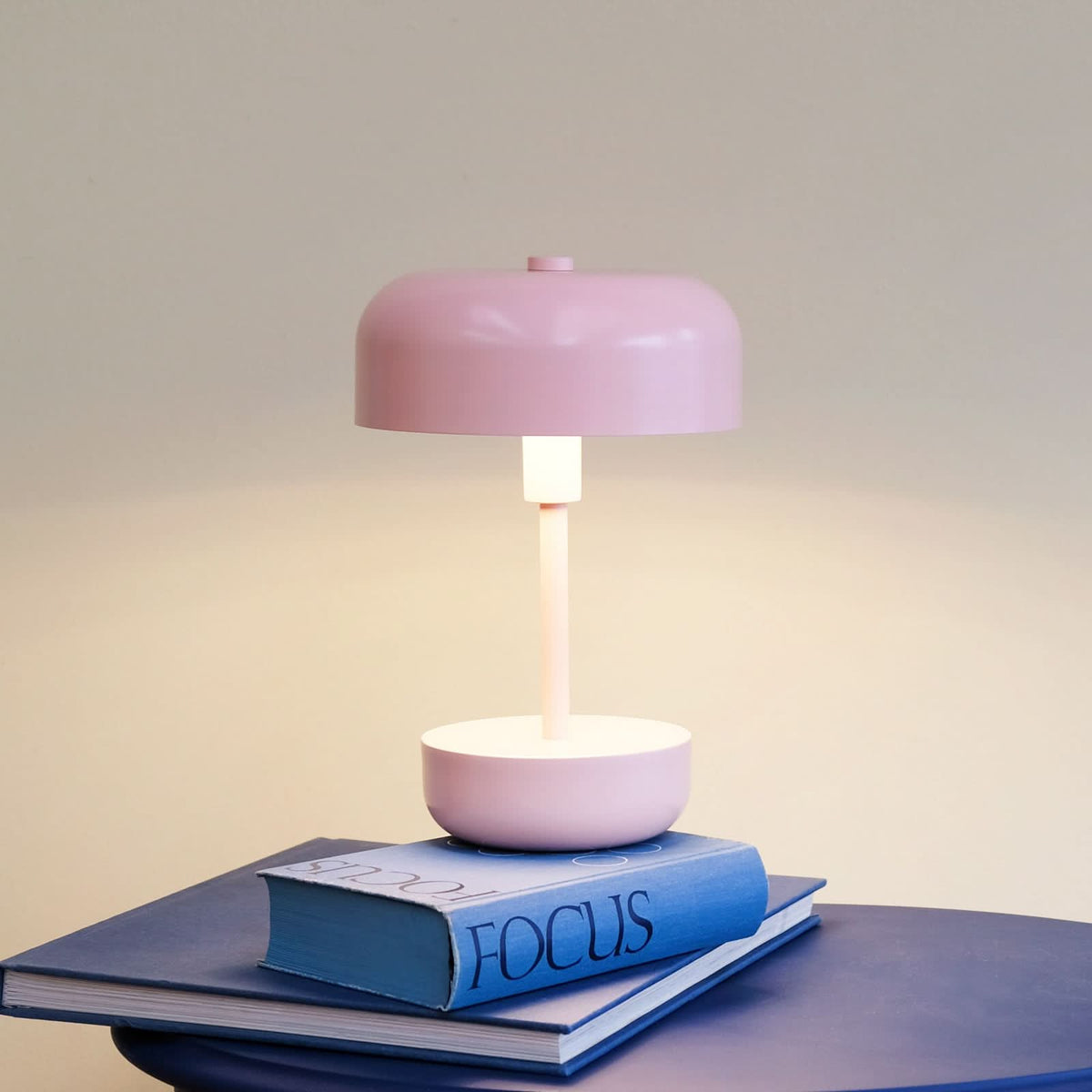 Lampe à poser d'extérieur LED rechargeable Haipot en métal, rose, Ø 17 cm, IP44