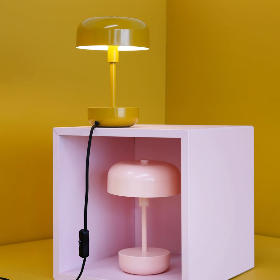 Lampe à poser d'extérieur LED rechargeable Haipot en métal, rose, Ø 17 cm, IP44