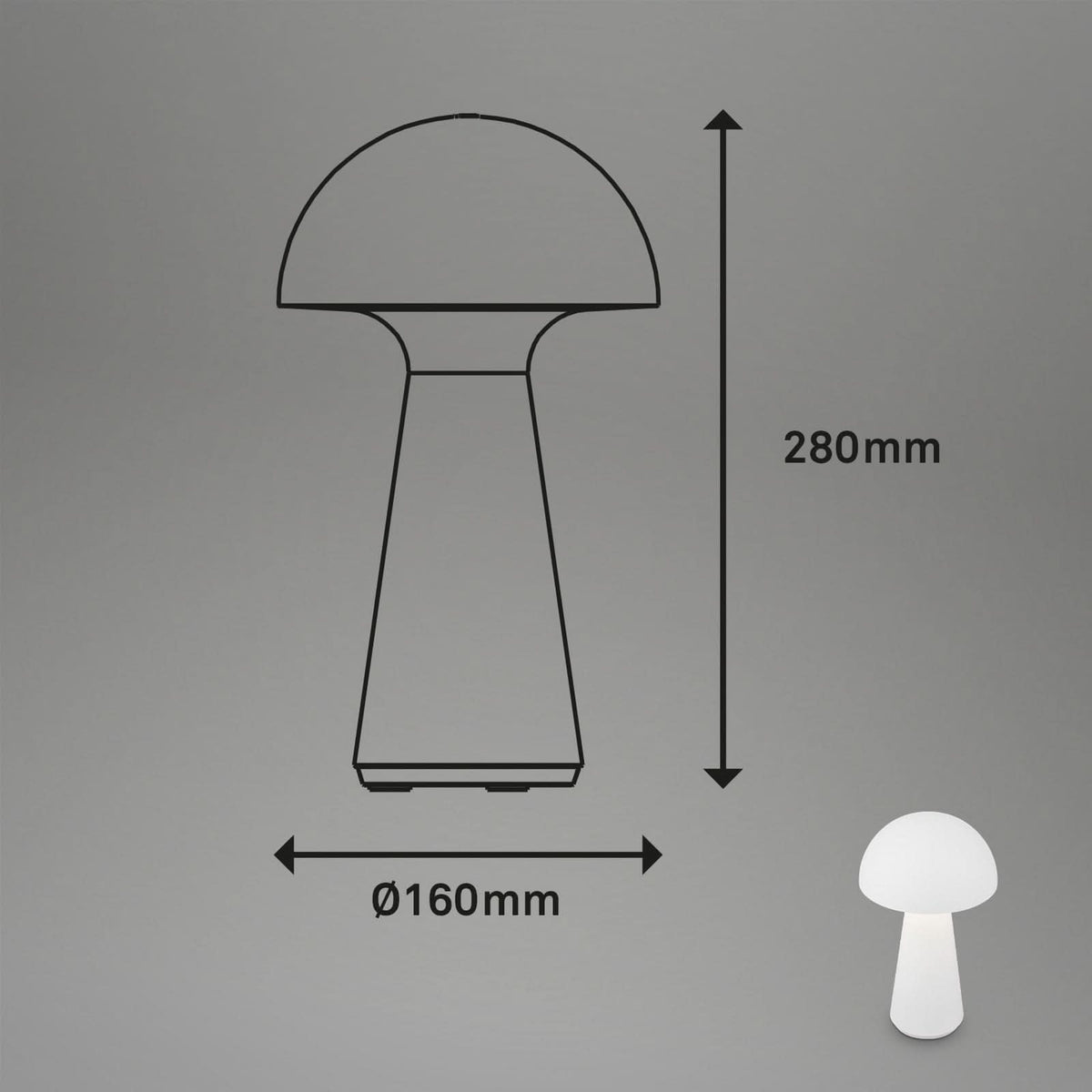 Lampe à poser d'extérieur LED rechargeable Fungo, blanc, Ø 16 cm, IP44
