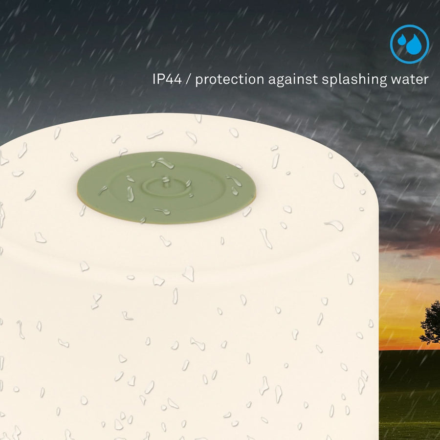Lampe à poser d'extérieur LED rechargeable Smal, vert et blanc, Ø 7 cm, IP44