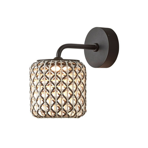Applique d'extérieur LED Nans A en aluminium, graphite et marron, Ø 16,7 cm, IP54