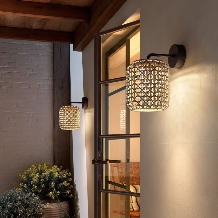 Applique d'extérieur LED Nans A en aluminium, graphite et marron, Ø 21,6 cm, IP54