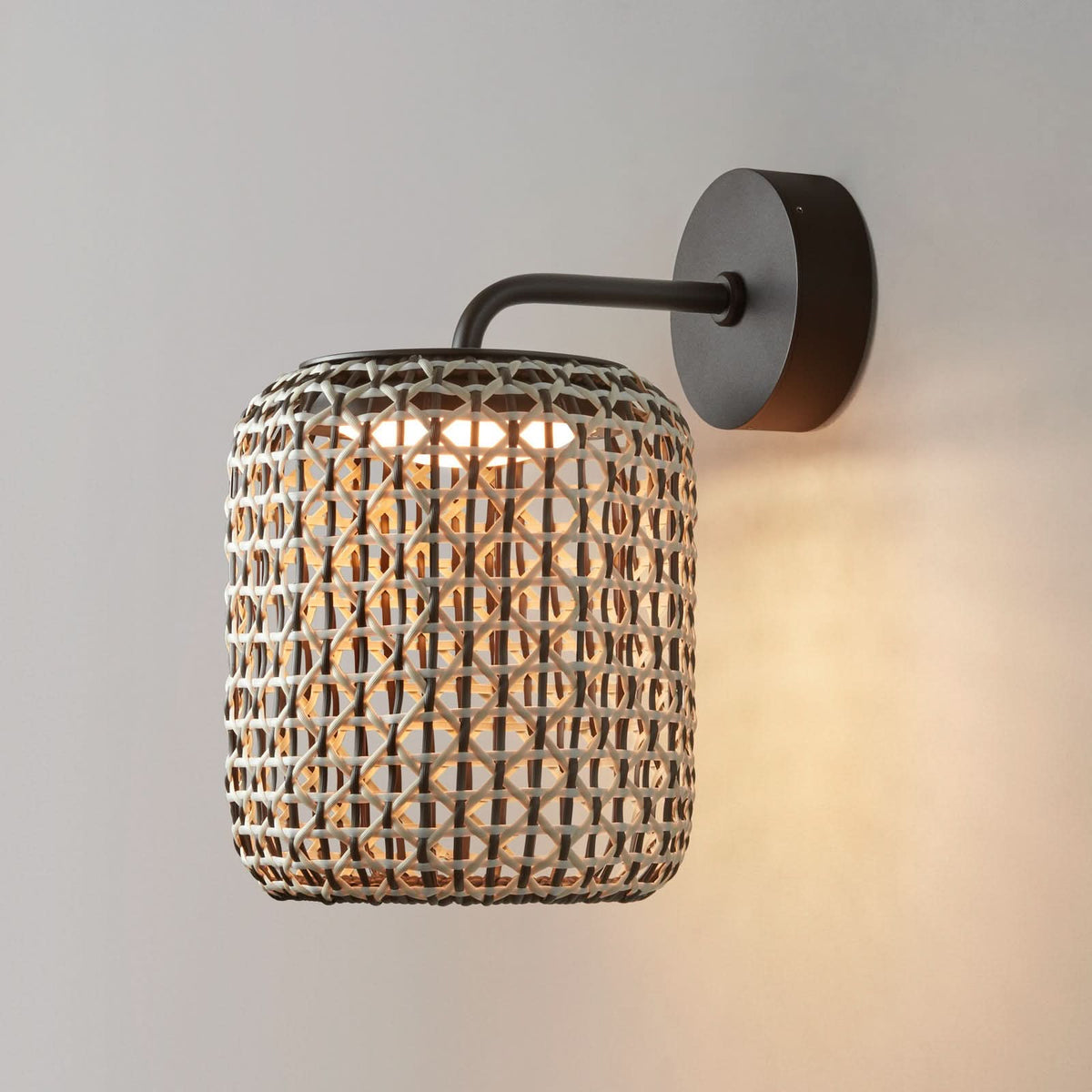 Applique d'extérieur LED Nans A en aluminium, graphite et marron, Ø 21,6 cm, IP54