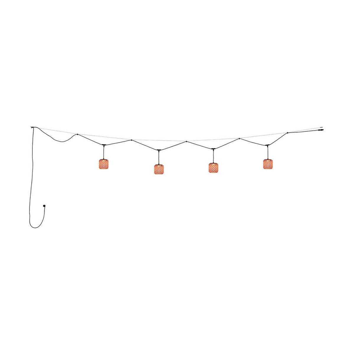 Suspension d'extérieur LED Nans S/16/4L en aluminium, graphite et rouge, Ø 16,7 cm, IP54