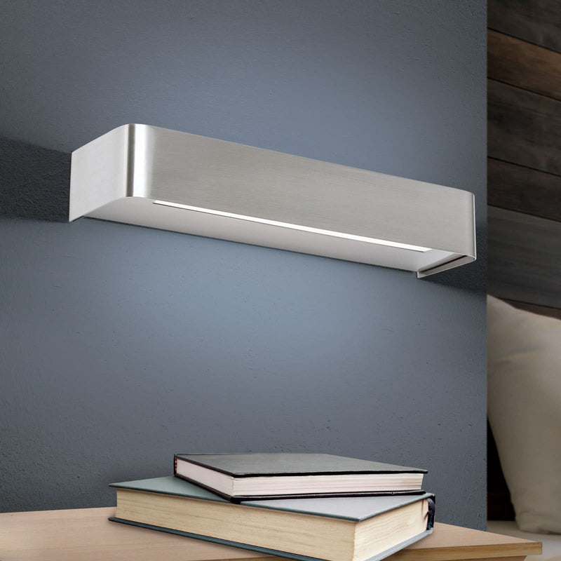 Applique murale LED Bernhard en métal, acier et blanc, hauteur 5 cm