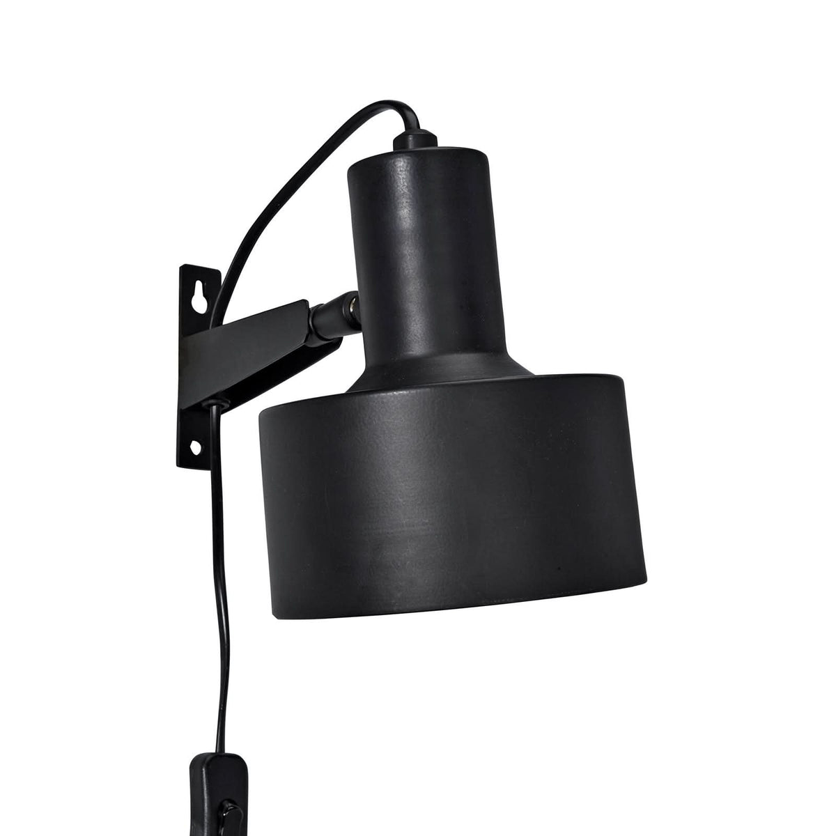 Applique murale Solo en métal, noir mat, hauteur 17 cm