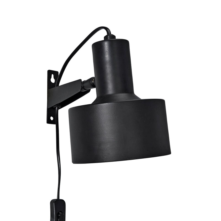 Applique murale Solo en métal, noir mat, hauteur 17 cm