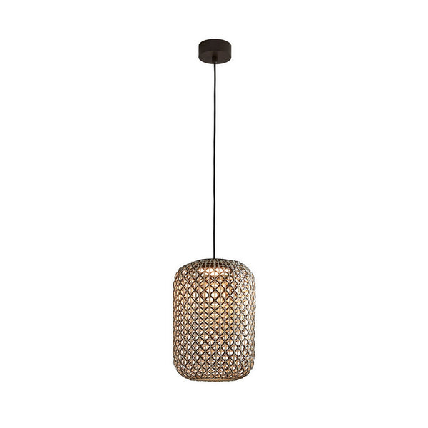 Suspension d'extérieur LED Nans S/31.2 en aluminium, graphite et marron, Ø 31,5 cm, IP54