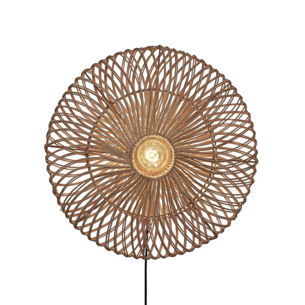 Applique murale Zanzibar en rotin, crème, Ø 55 cm