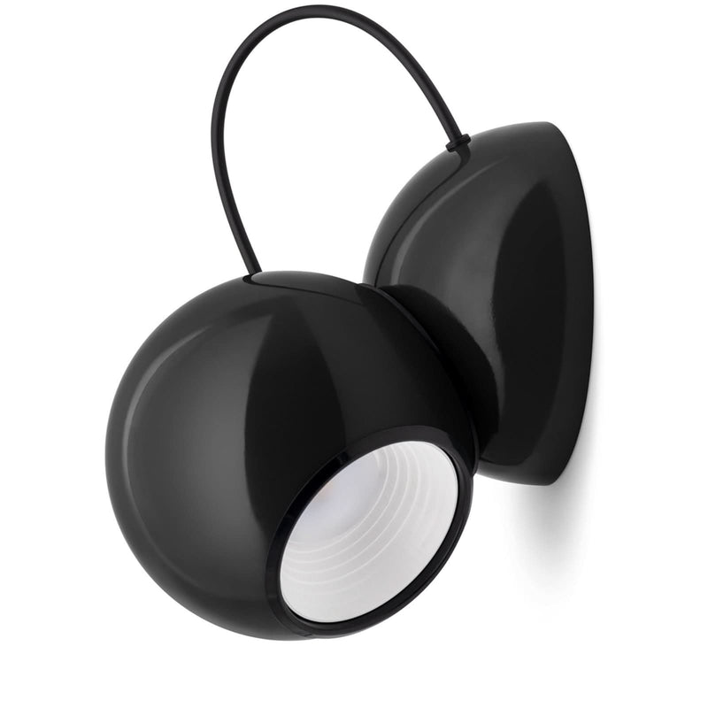 Applique murale LED Gravitino en métal, noir brillant, hauteur 12,7 cm