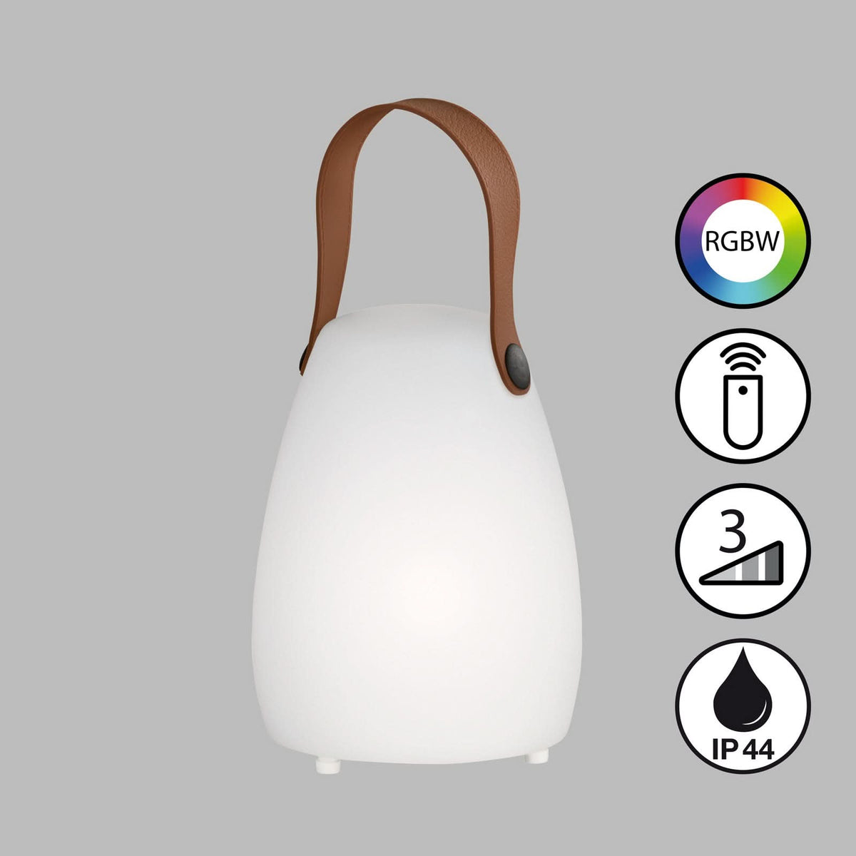 Lampe à poser d'extérieur LED rechargeable Ruby, blanc et marron, Ø 12 cm, IP44