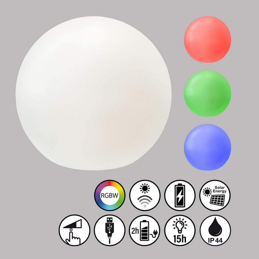 Lampe solaire d'extérieur LED Busso, blanc, Ø 18 cm, IP44