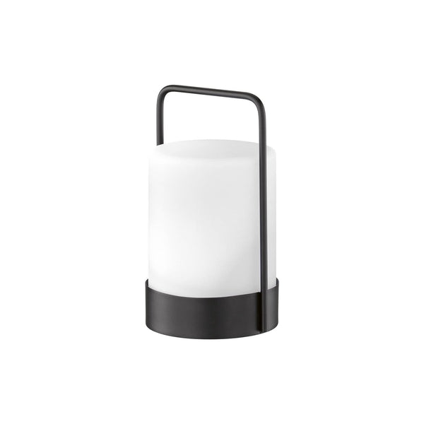 Lampe solaire d'extérieur LED Casoli en métal, noir et blanc, Ø 12 cm, IP44, 3000 K, 0,2 W