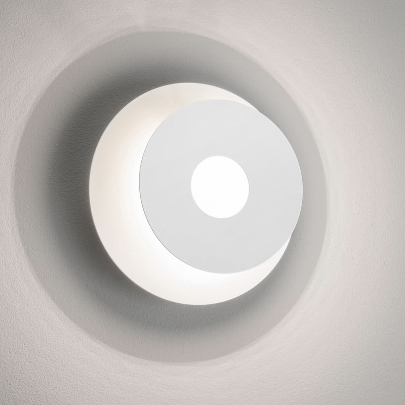 Applique murale LED Hennes en métal, blanc mat, Ø 18 cm