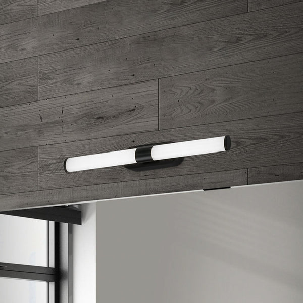 Applique murale Runt IP44, noir et blanc, hauteur 4,5 cm, IP44