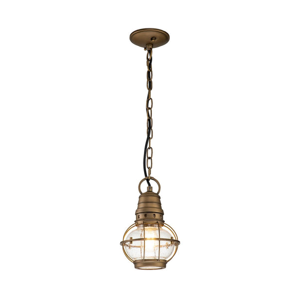 Suspension d'extérieur Bridgepoint en verre, laiton et transparent, Ø 17,8 cm, IP44