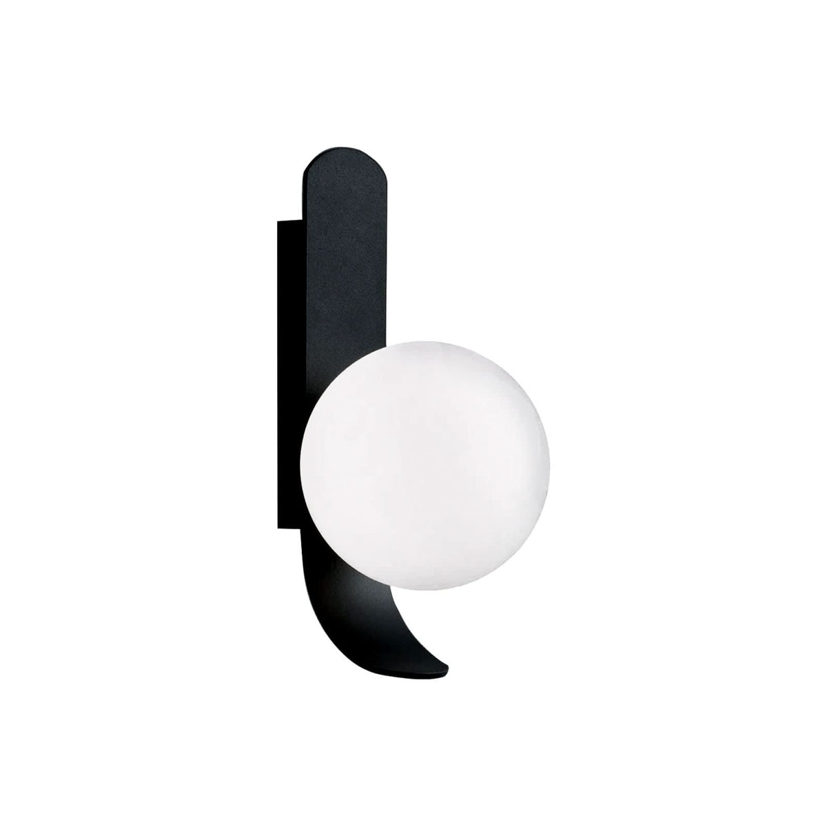 Applique murale Polina en verre, noir et blanc, hauteur 25,5 cm