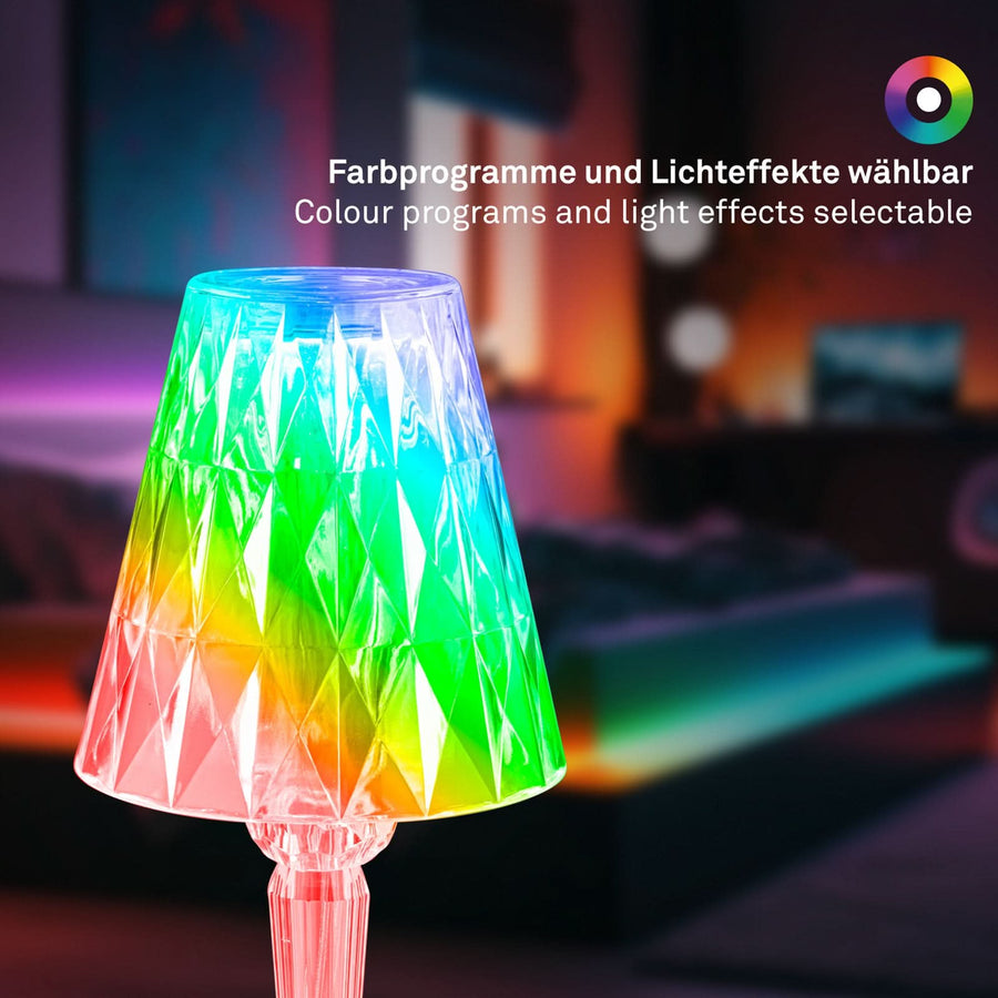 Lampe à poser d'extérieur LED 7464010 RVB, transparent, Ø 11,5 cm, IP44