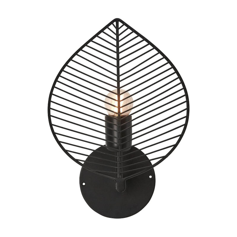Applique murale Elm en métal, noir mat, hauteur 30 cm