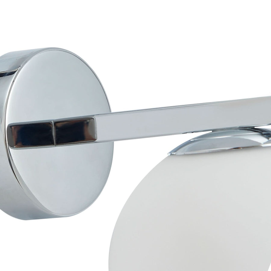 Applique murale Bidolo en verre, chromé et blanc, Ø 12 cm, IP44