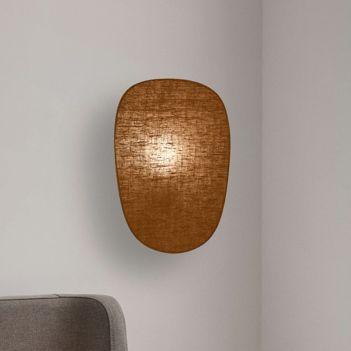 Applique murale Screen 70's en tissu, jaune, hauteur 40 cm