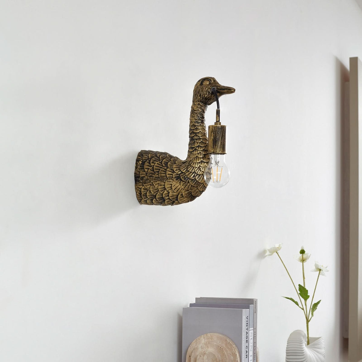 Applique murale Nirvathia en métal, laiton, hauteur 30,5 cm