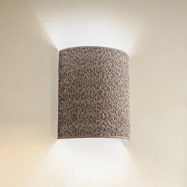 Applique murale Boucle en tissu, marron clair, hauteur 24 cm