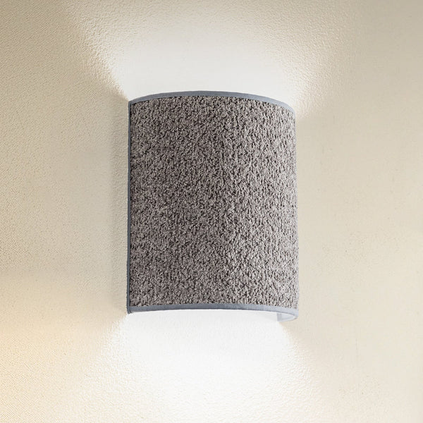 Applique murale Boucle en tissu, gris, hauteur 24 cm
