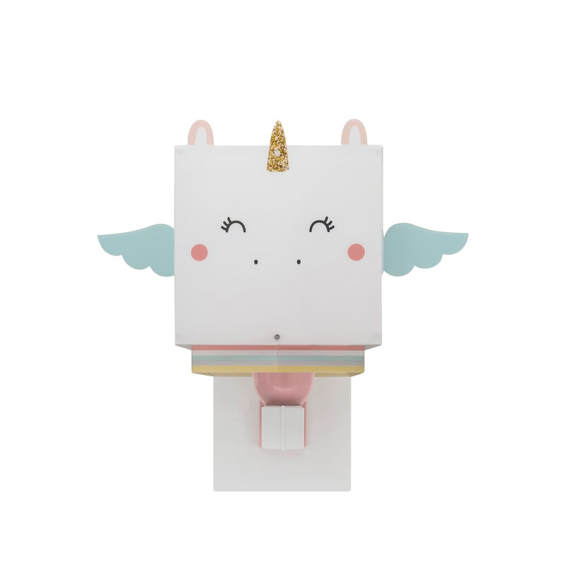 Applique murale Little Unicorn, blanc et bleu clair, hauteur 25,5 cm