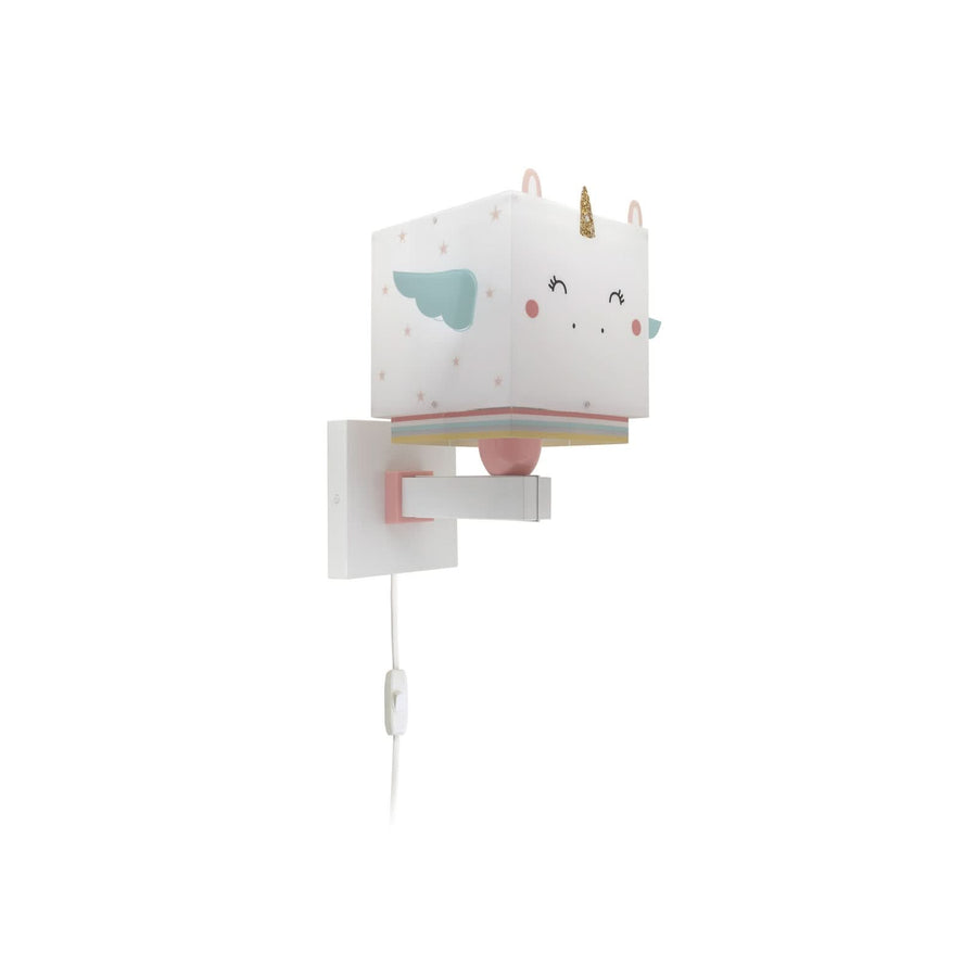 Applique murale Little Unicorn, blanc et bleu clair, hauteur 25,5 cm