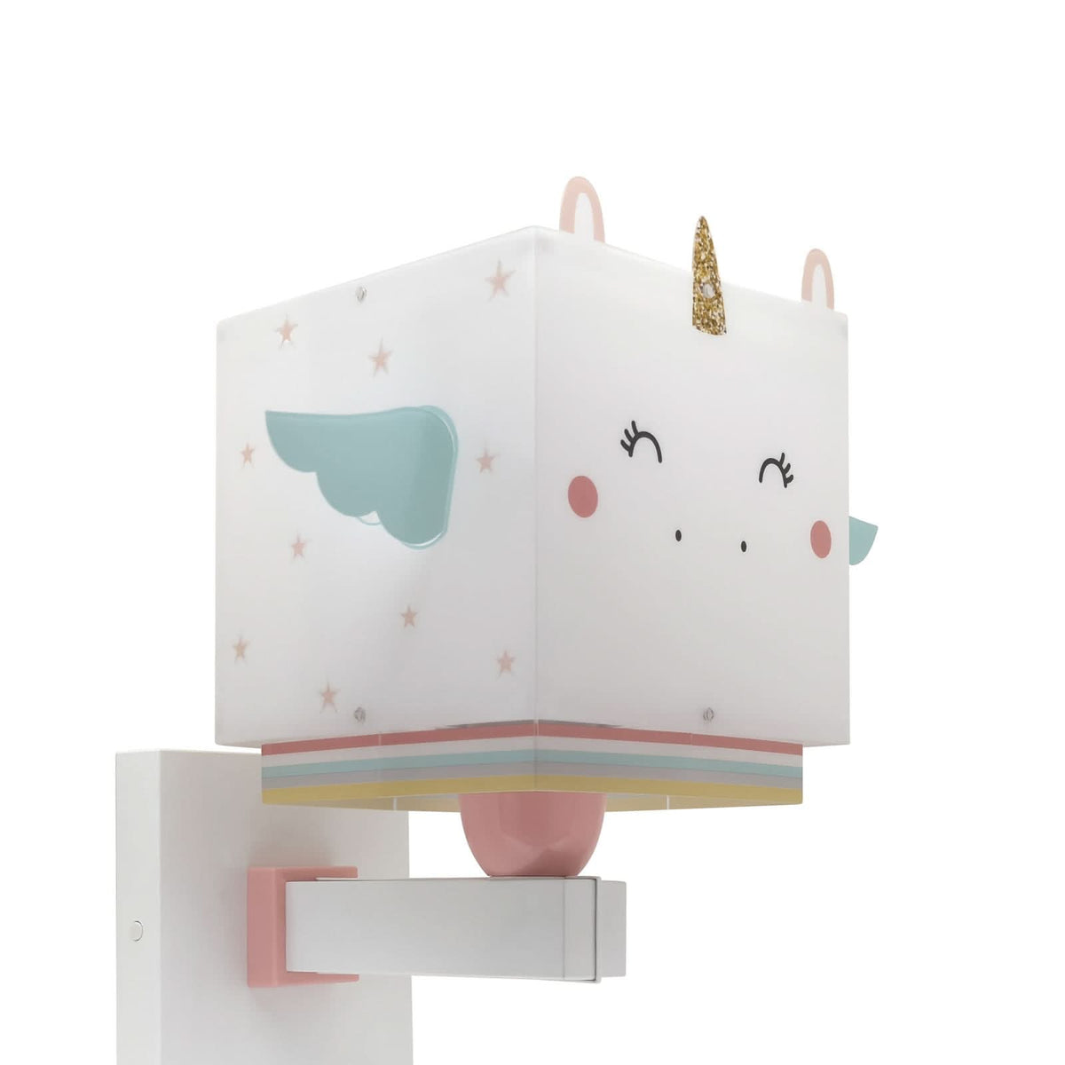 Applique murale Little Unicorn, blanc et bleu clair, hauteur 25,5 cm