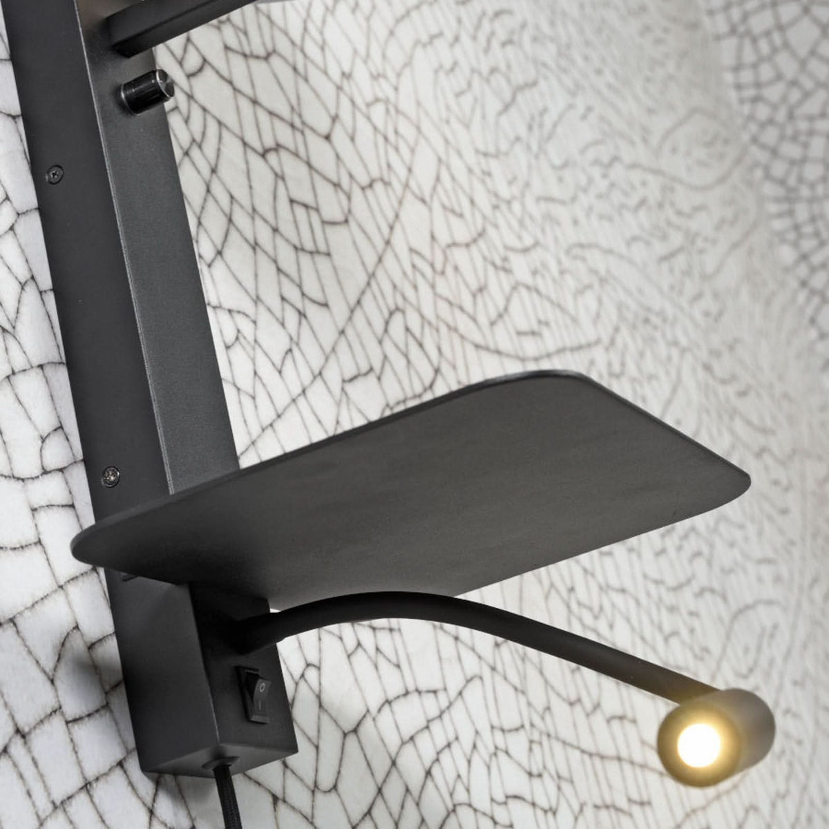 Applique murale Florence, noir et beige, 2 lumières, hauteur 52 cm
